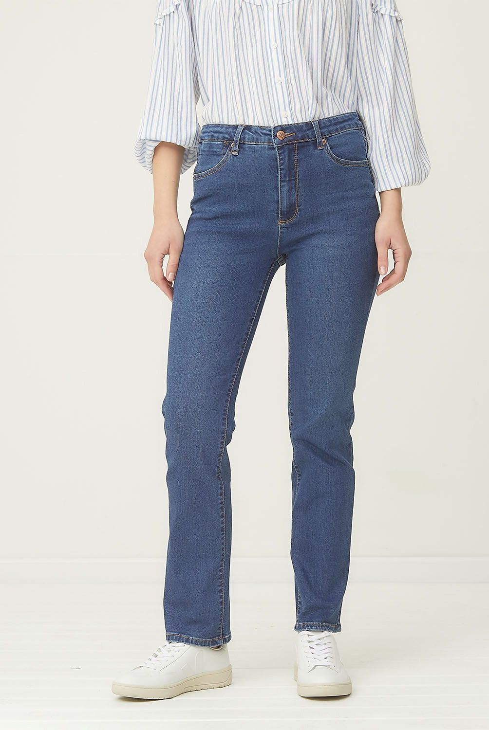 UNIVERSITY CLUB - Jeans Straight Mujer University Club Tiro Alto