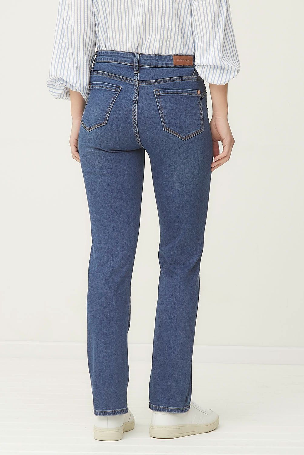 UNIVERSITY CLUB - Jeans Straight Mujer University Club Tiro Alto