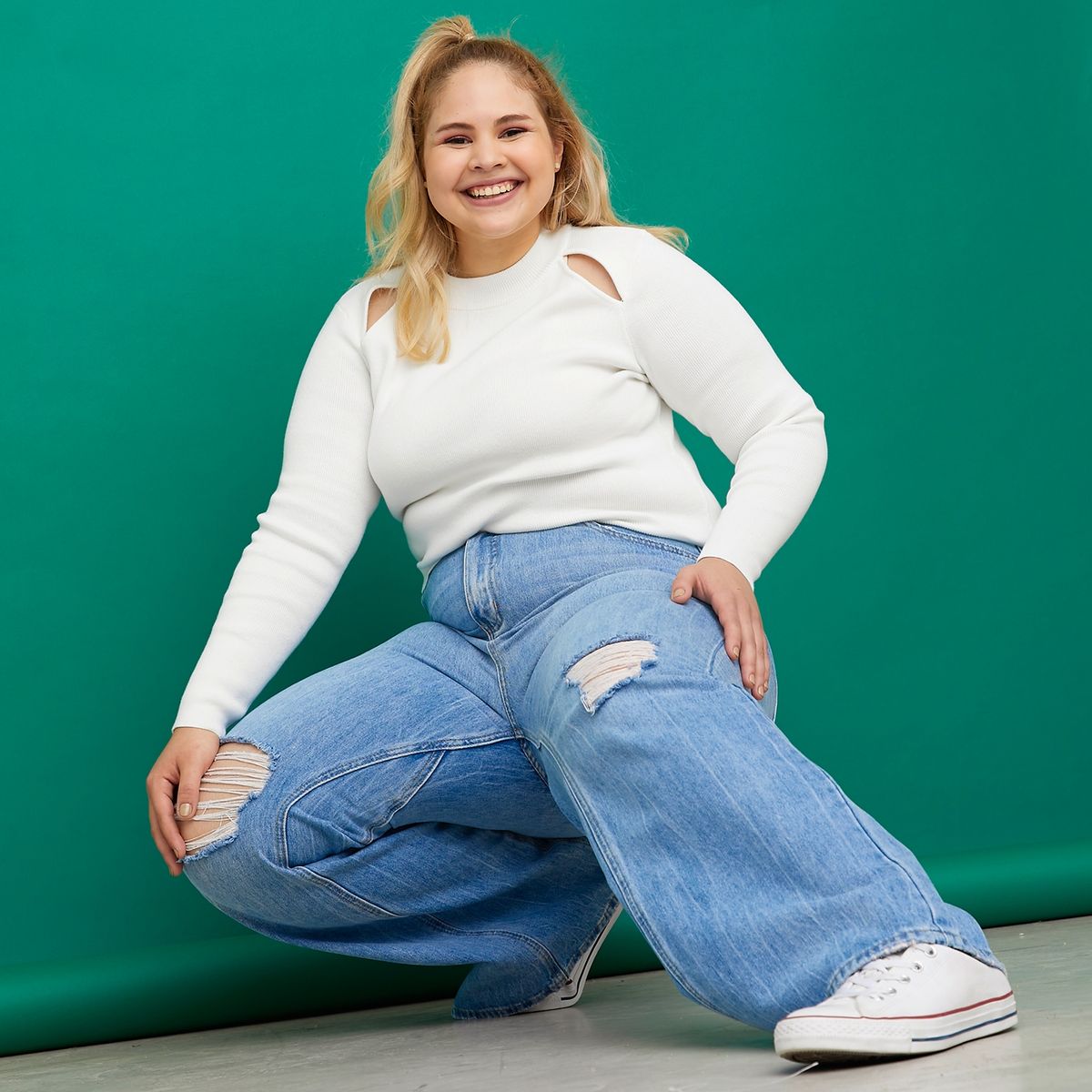 SYBILLA - Jeans Wide Leg Naomi Plus Tiro Medio Mujer Sybilla