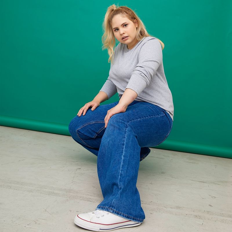SYBILLA - Jeans Wide Leg Naomi Plus Tiro Medio Mujer Sybilla