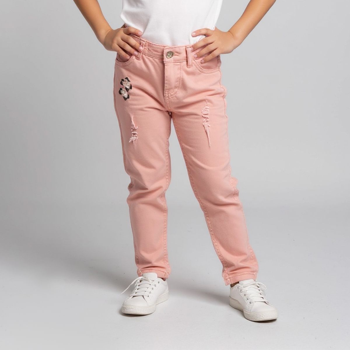 YAMP - Jeans Skinny Denim Diseño Liso Niña Yamp