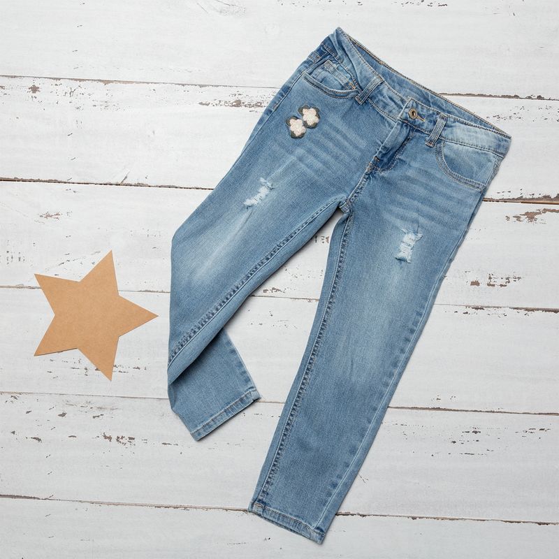 YAMP - Jeans Skinny Denim Diseño Liso Niña Yamp