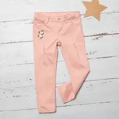 YAMP - Jeans Skinny Denim Diseño Liso Niña