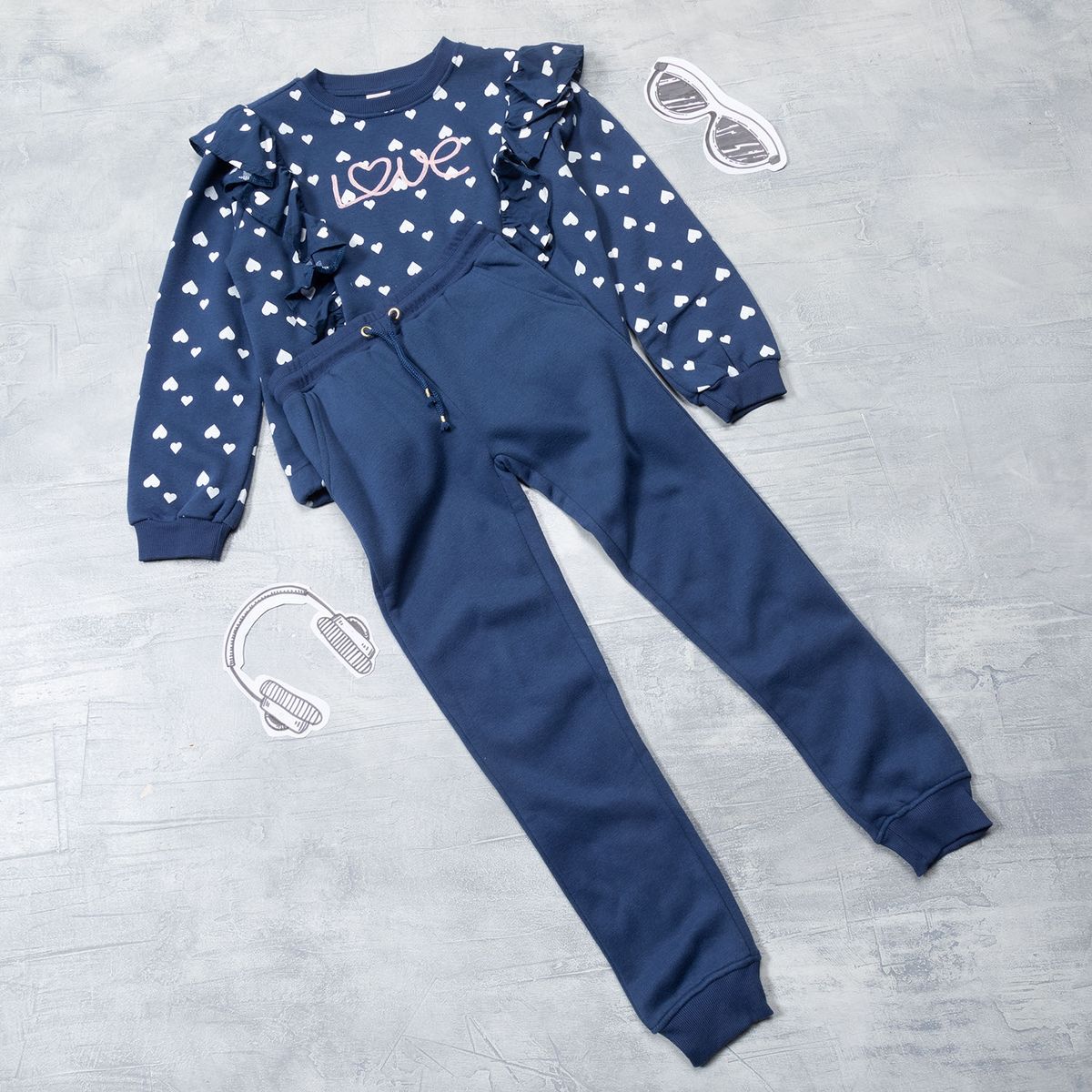 CONIGLIO - Conjunto 2 Piezas Polerón + Pantalón De Buzo Algodón Afranelado Niña