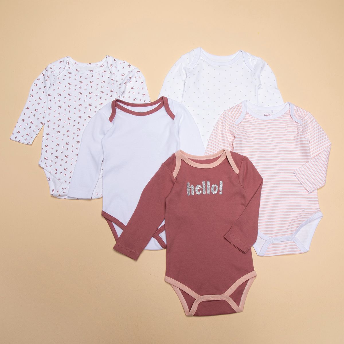 YAMP - Bodys Pack de 5 unidades Algodón Bebé niña