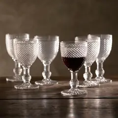 ROBERTA ALLEN - Set de Copas Vidrio Diamante 250ml - 6 Unidades