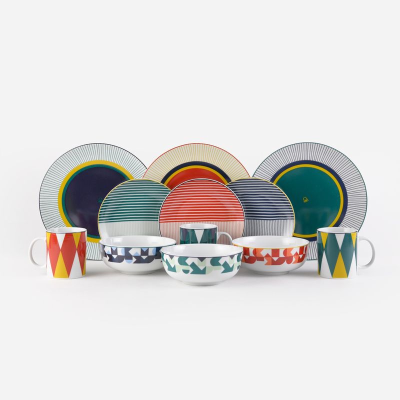 BENETTON - Juego de Vajilla Positano Porcelana 24 Piezas Benetton