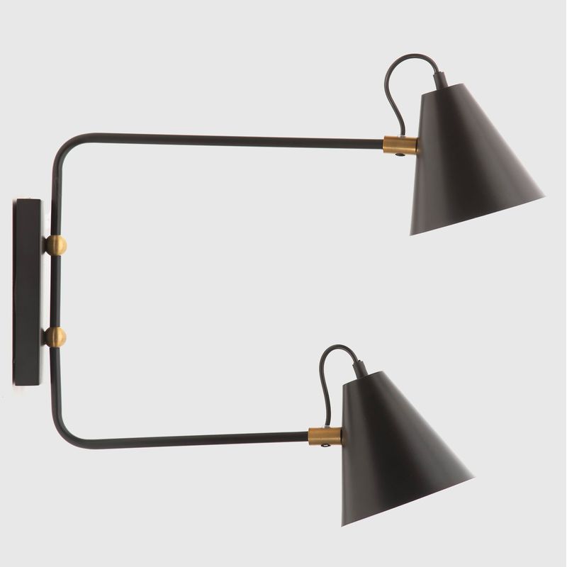 BASEMENT HOME - Aplique de Pared Basement Home Metal Negro 2 Luces