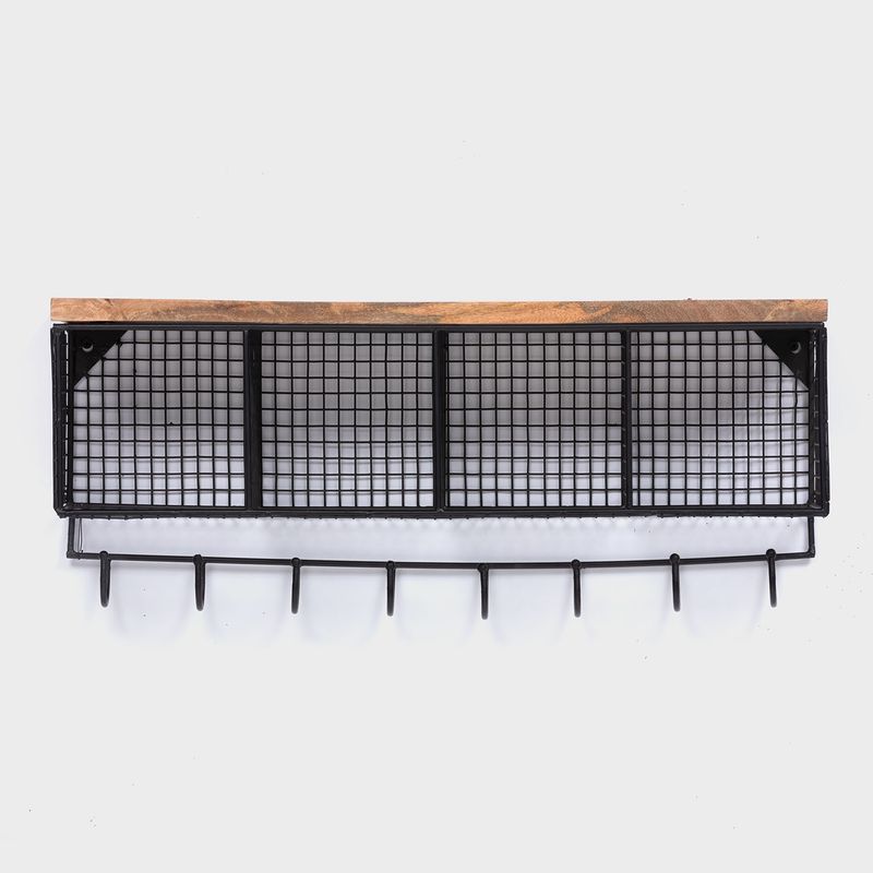 BASEMENT HOME - Perchero Colgable Metal Negro 60x23x25 Cm Basement Home
