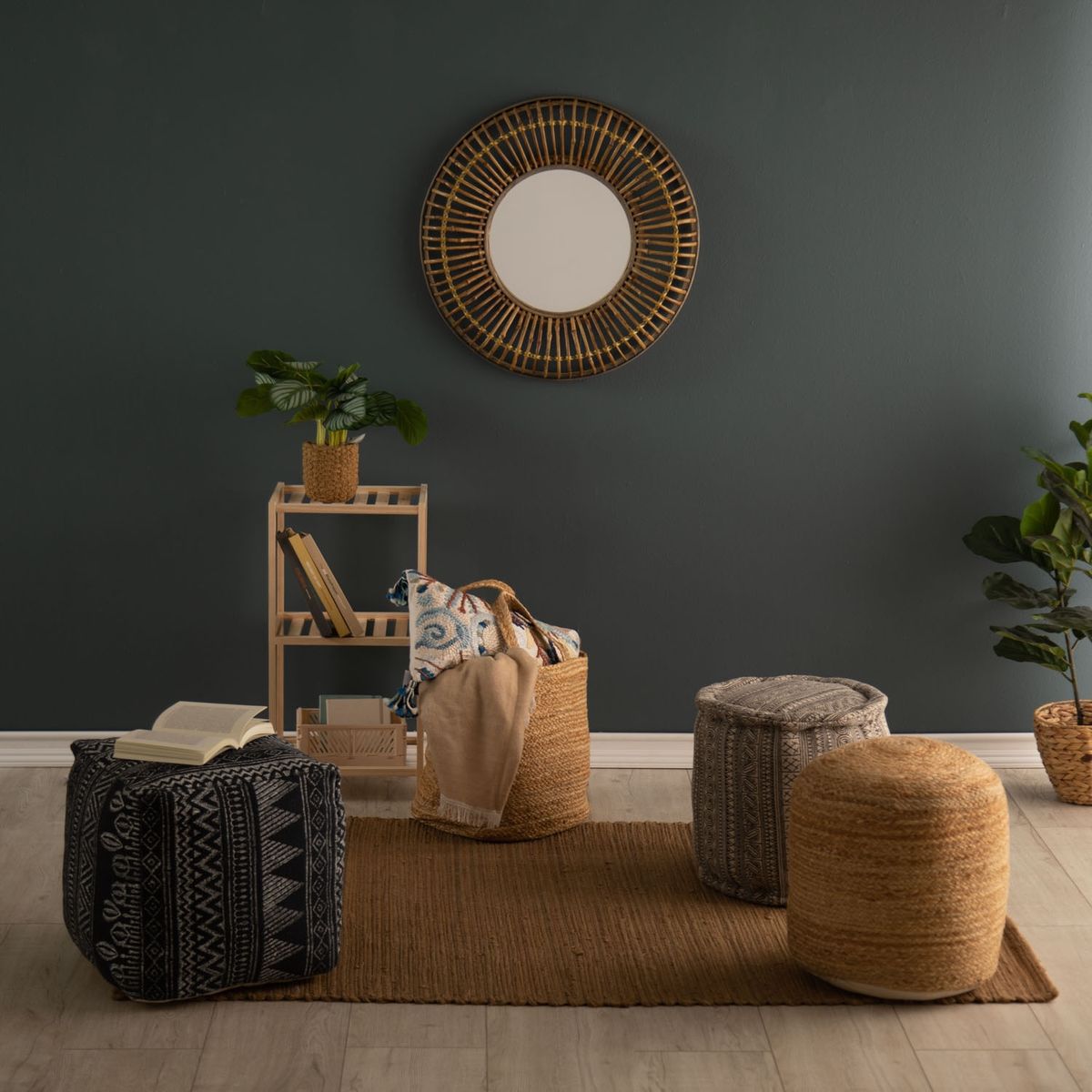 MICA - Puff Redondo Algodón 40X40 Cm Mica