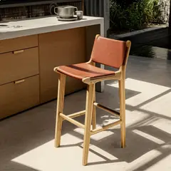 BASEMENT HOME - Silla Bar New Mindi Straps Cuero Estilo Industrial