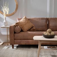 Sofá 3 Cuerpos Cuero Estilo Mid Century