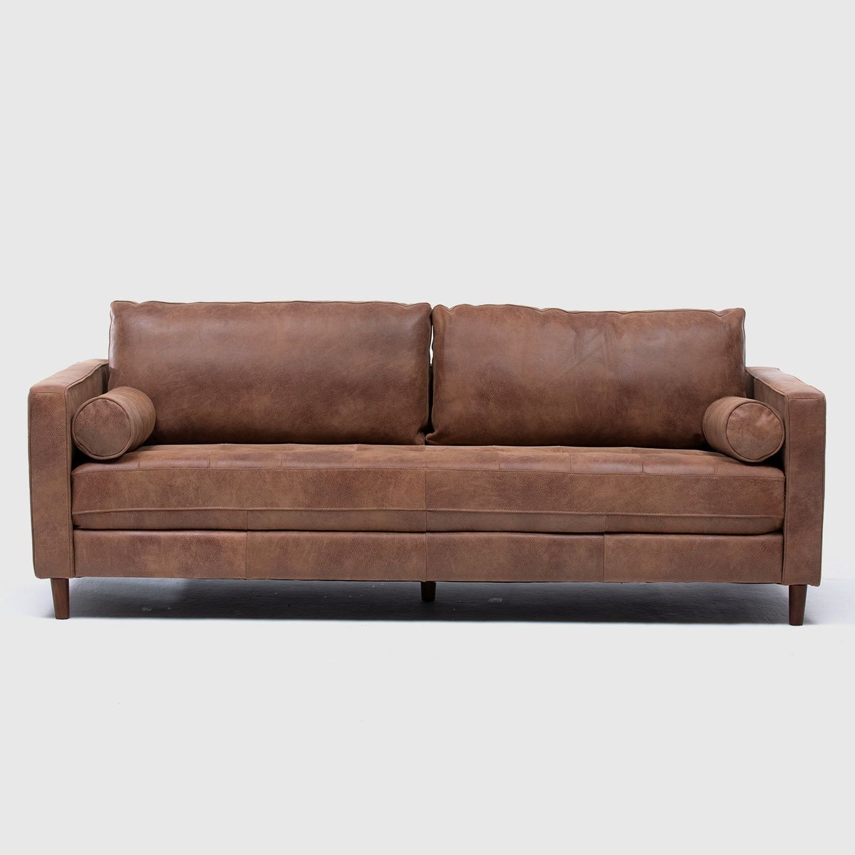 BASEMENT HOME - Sofá 3 Cuerpos Cuero Estilo Mid Century Basement Home