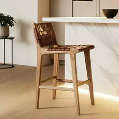 BASEMENT HOME - Silla Bar Cuero Estilo Industrial New Mindi