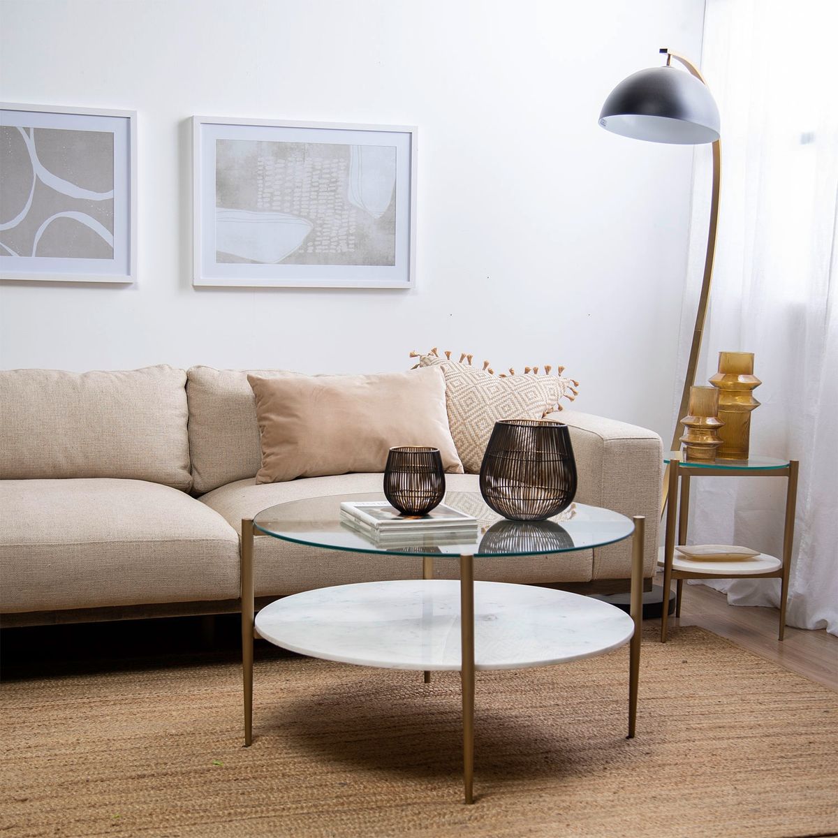 BASEMENT HOME - Mesa de Centro Redonda Basement Home Lilia Metálica