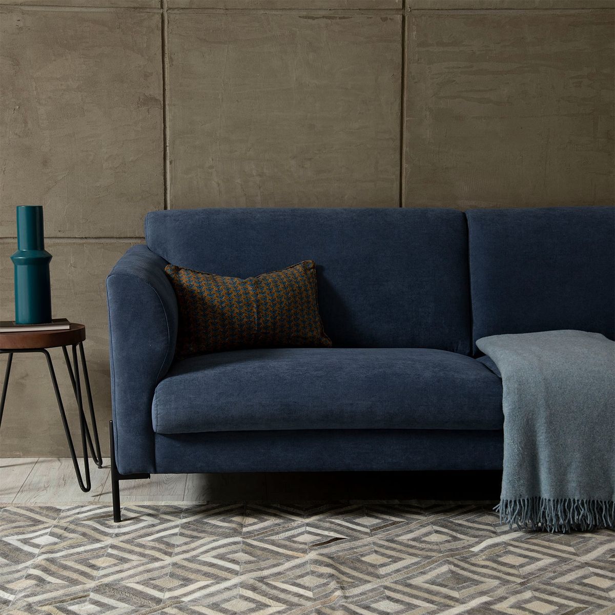 BASEMENT HOME - Sofá 3 Cuerpos Basement Home Conley Azul