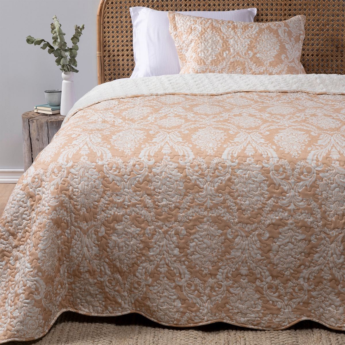 TEXTIL VIÑA - Cubrecama Sherpa Vina Bouquet Microfibra