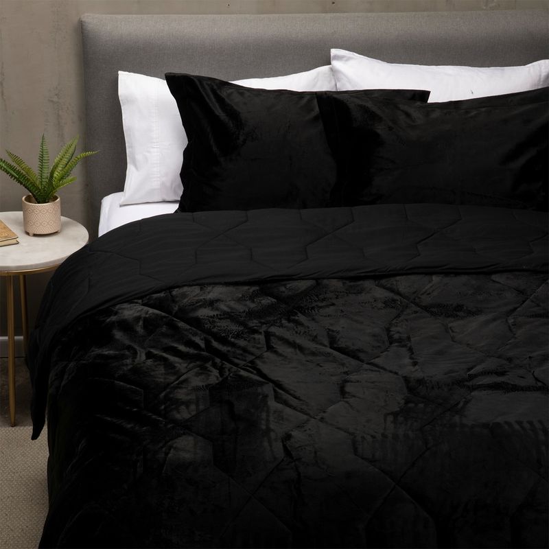 BASEMENT HOME - Cubrecama Quilt + Funda De Almohada Shine Neg Algodón Basement Home