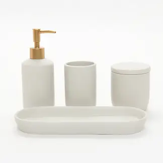 ROBERTA ALLEN - Set Accesorios de Baño Mármol 4 Piezas