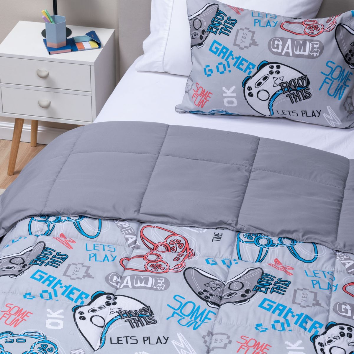 MICA KIDS - Plumón Infantil Microfibra Gamer Mica Kids