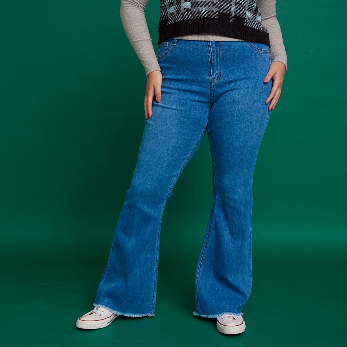 SYBILLA - Jeans Flare Grace Plus Tiro Medio Mujer Sybilla