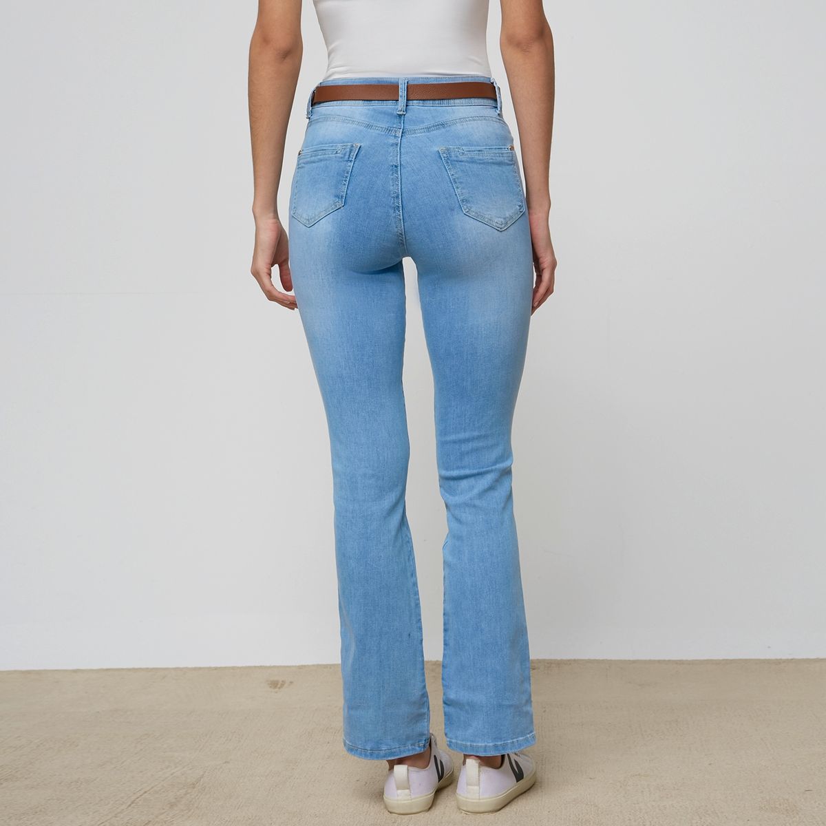 ELLE - Jeans Recto Tiro Medio Mujer Elle