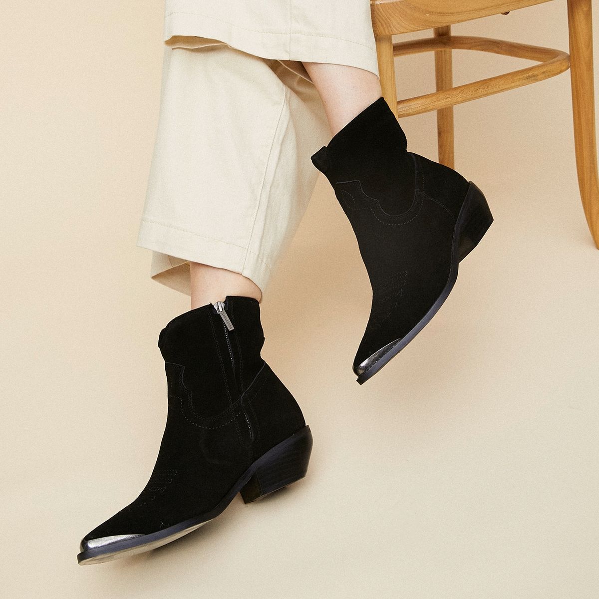 CECILIA BOLOCCO - Bota Vaquera Mujer Negro Cecilia Bolocco