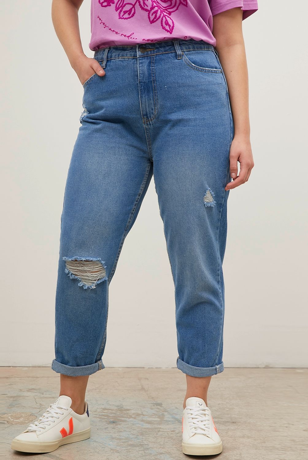 BASEMENT - Jeans Mom Tiro Alto Mujer Basement
