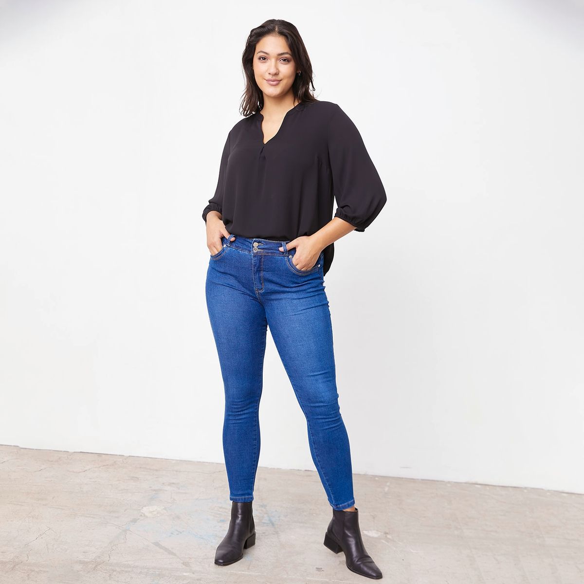 APOLOGY - Jeans Apology Skinny Tiro Medio Mujer Algodón Elástico