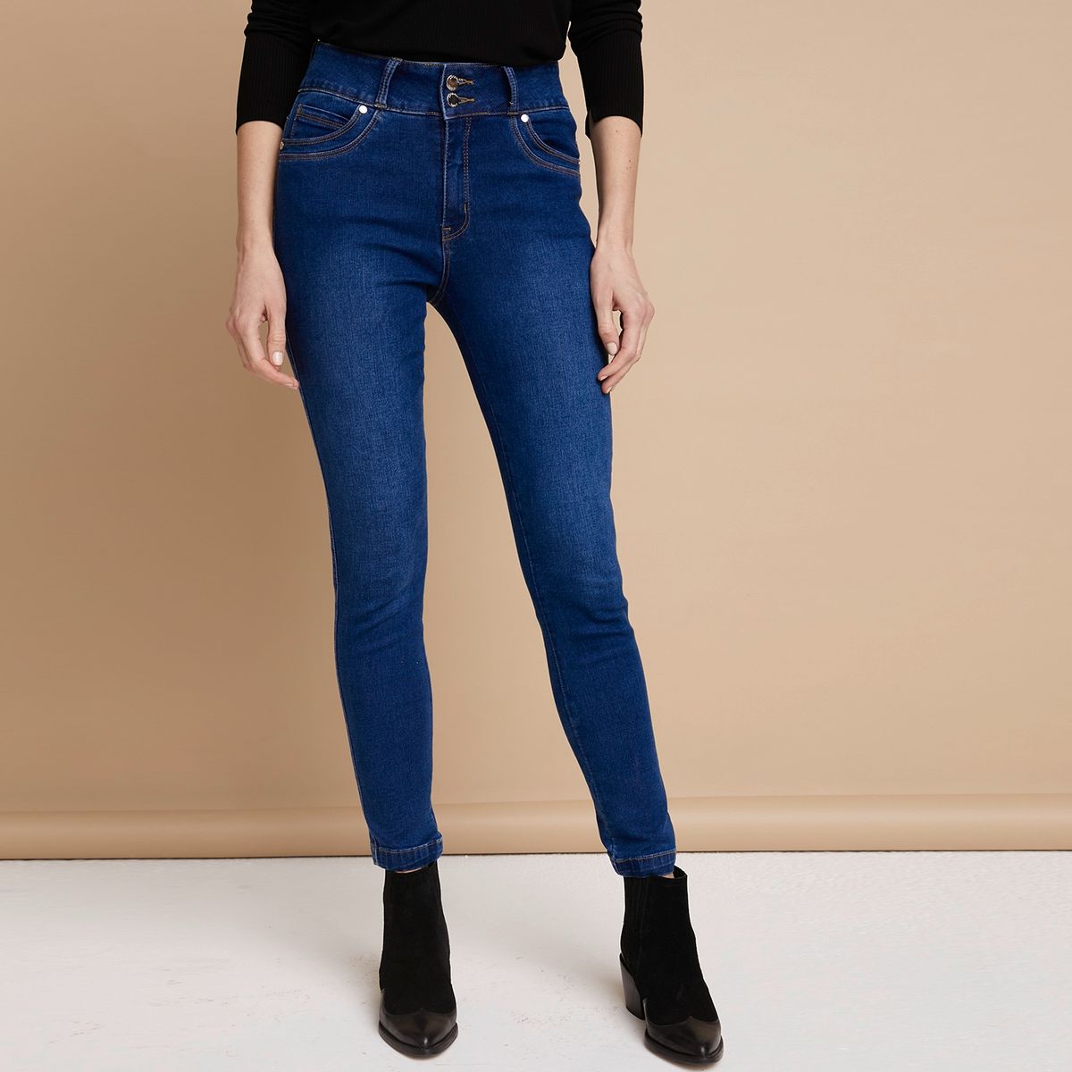 APOLOGY - Jeans Apology Skinny Tiro Medio Mujer Algodón Elástico