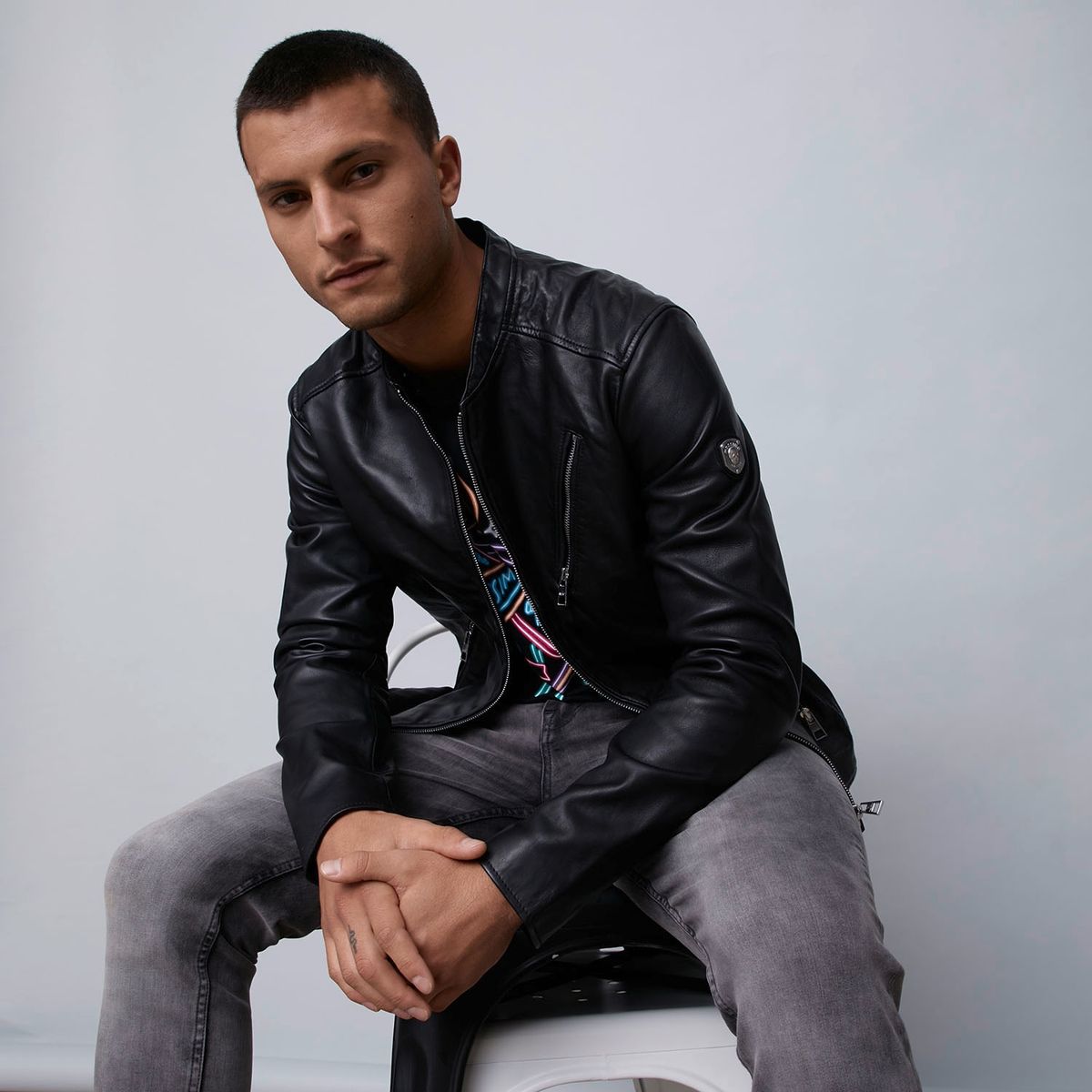 MOSSIMO - Mossimo Chaqueta Cuero Hombre