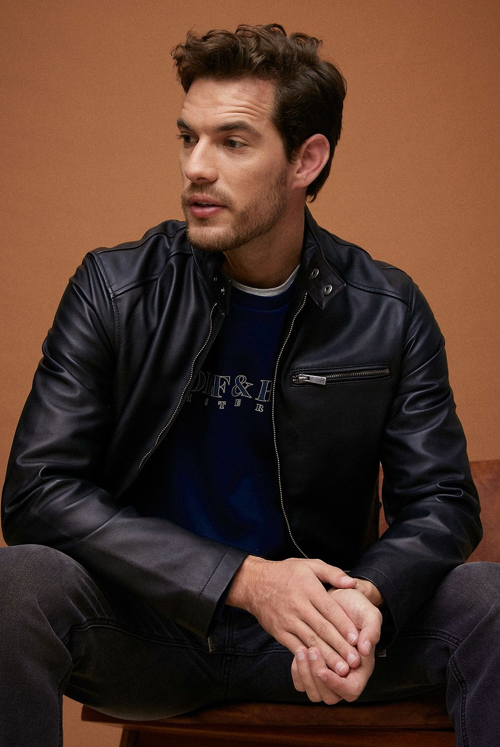 WOLF&HANK - Wolf & Hank Chaqueta 100% Cuero Hombre