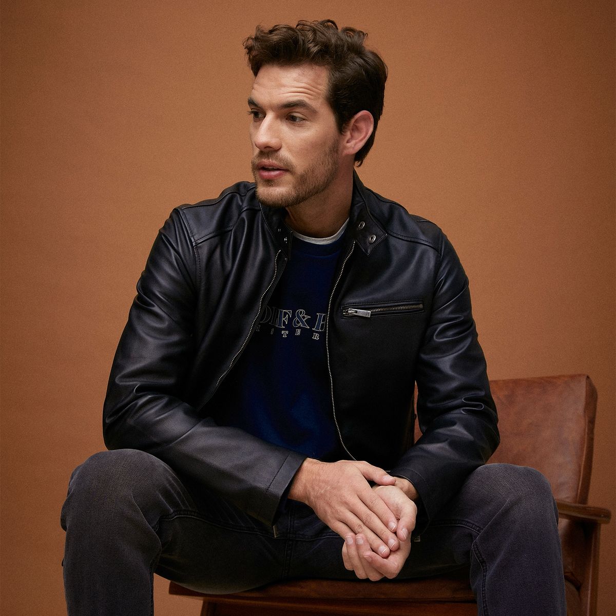 WOLF&HANK - Wolf & Hank Chaqueta 100% Cuero Hombre