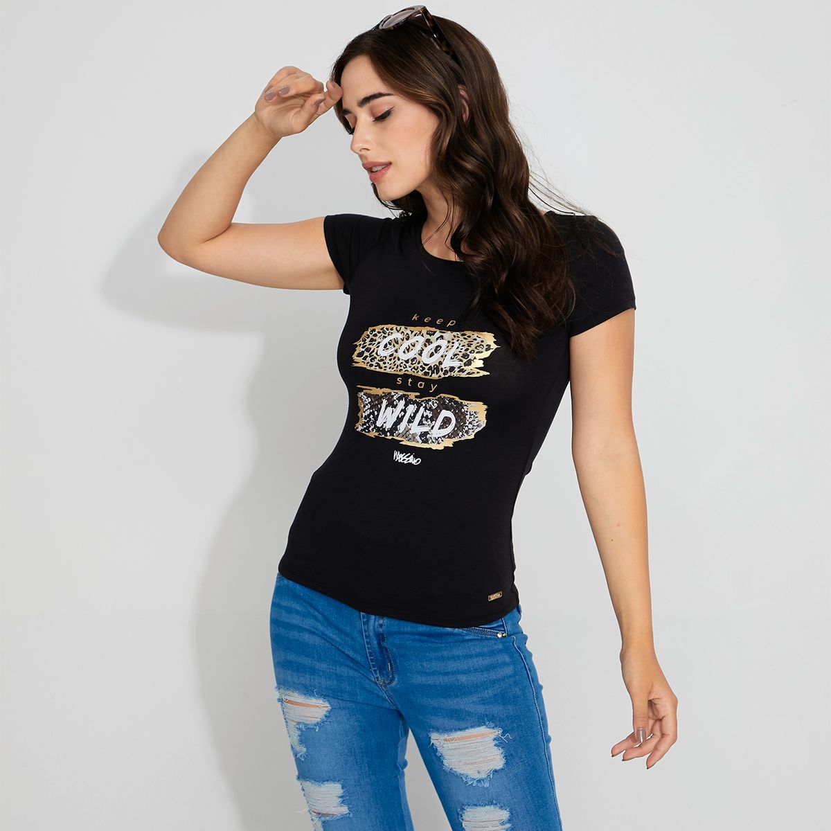 MOSSIMO - Mossimo Polera Manga Corta Mujer