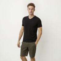 Polera Manga Corta Algodón Cuello V Hombre