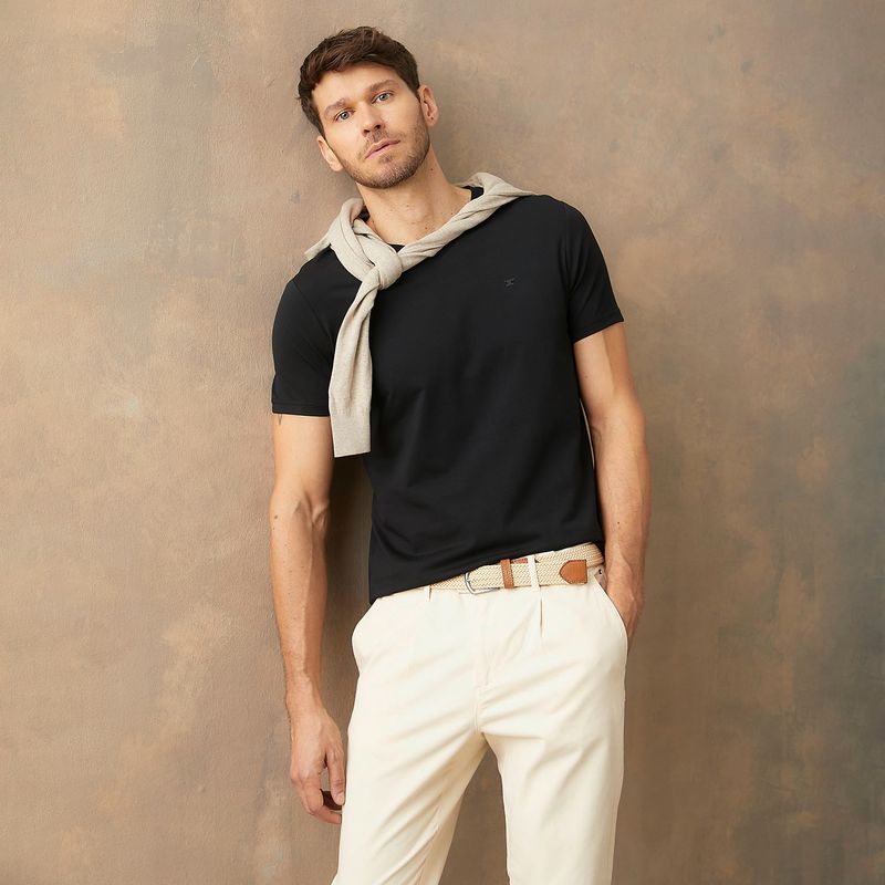 WOLF&HANK - Polera Manga Corta Algodón Cuello V Hombre Wolf&Hank