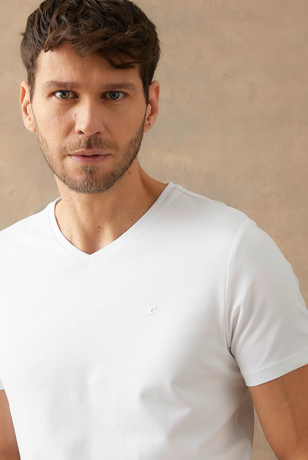 WOLF&HANK - Polera Manga Corta Algodón Cuello V Hombre Wolf&Hank