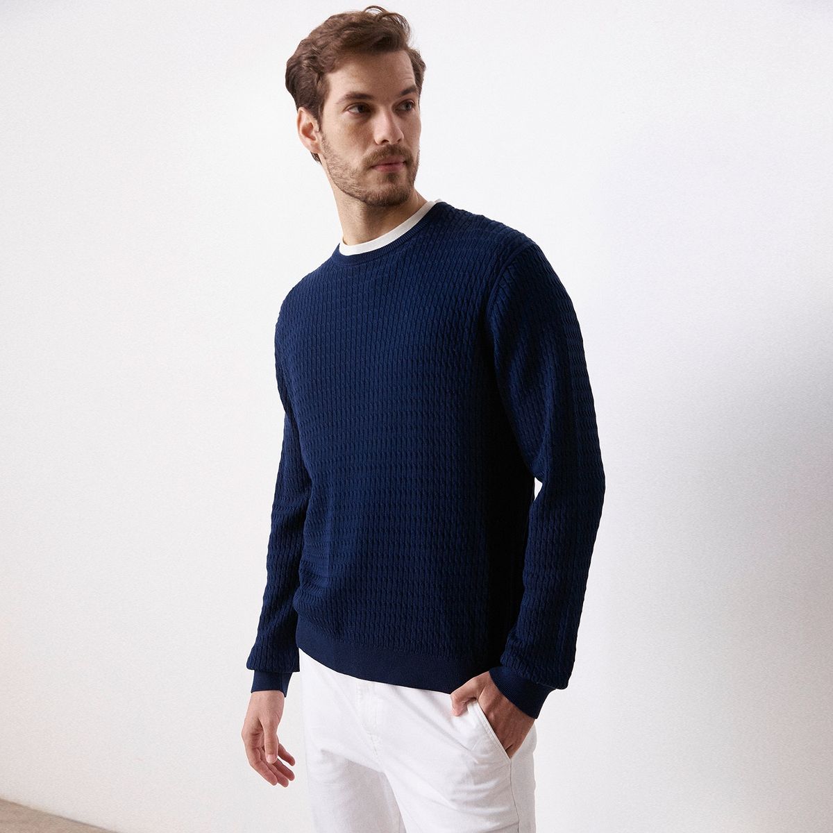 WOLF&HANK - Wolf&Hank Sweater Trenzas Algodón Extrafino Hombre