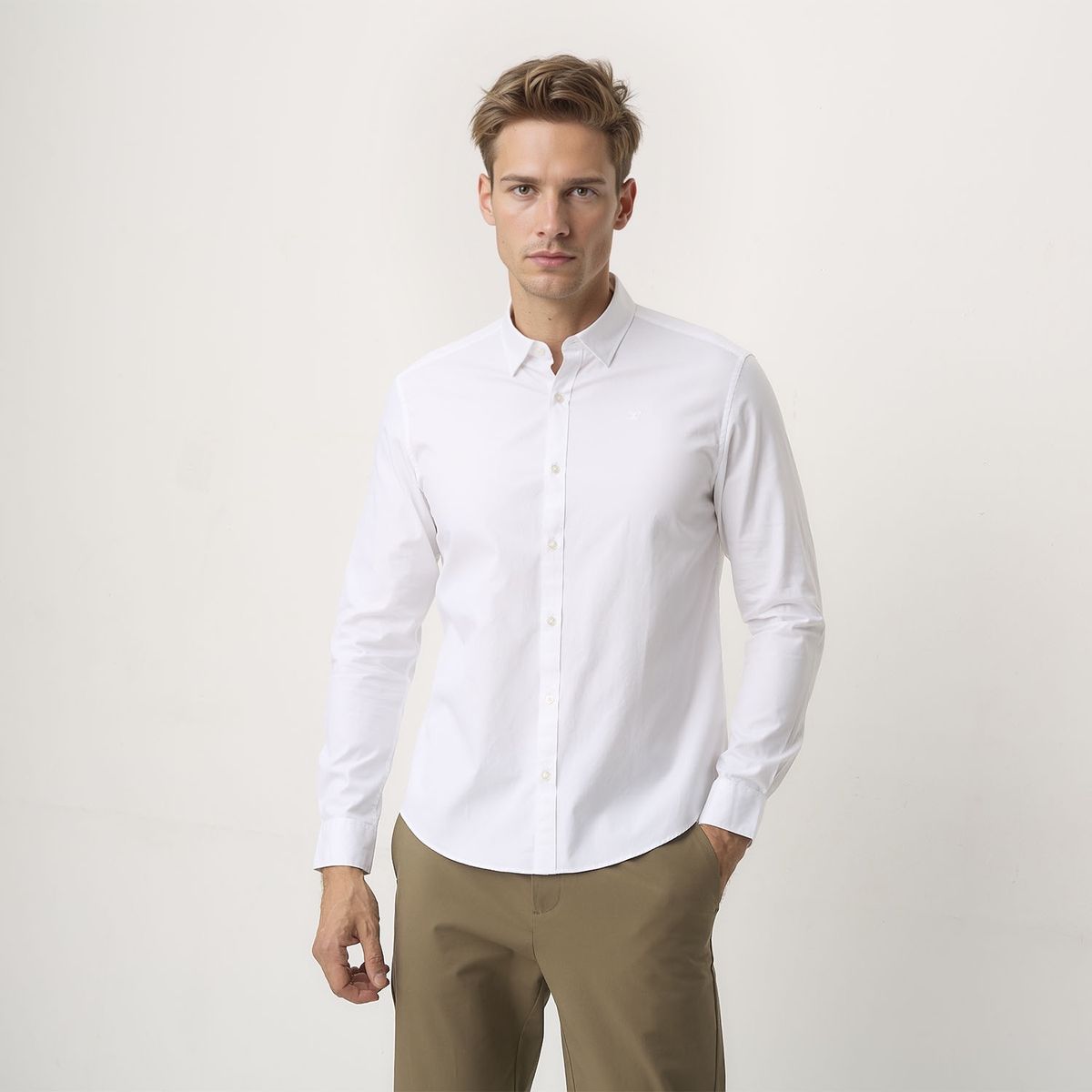 WOLF&HANK - Camisa Manga Larga Algodón Slim Fit Hombre Wolf&Hank