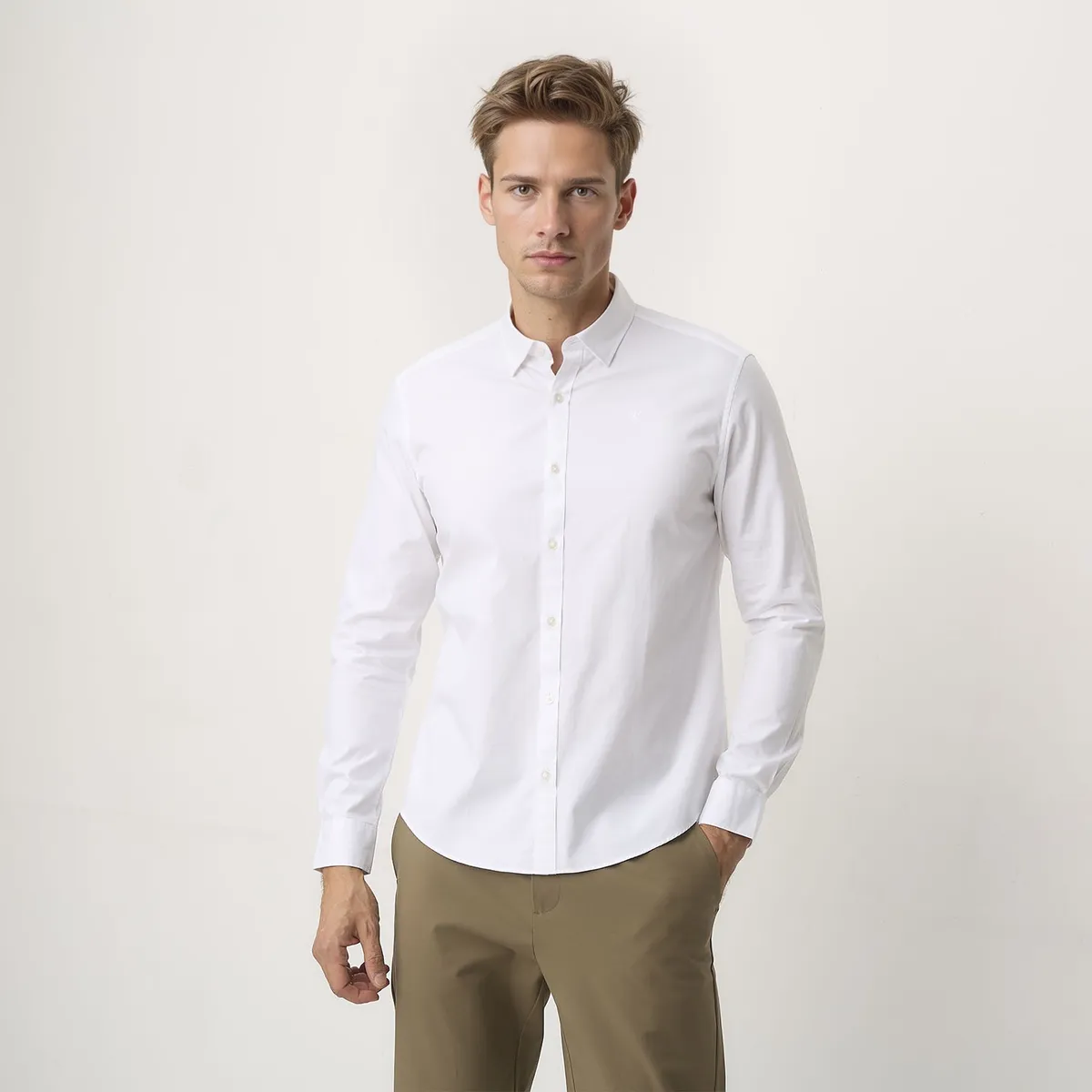 WOLF&HANK - Camisa Manga Larga Algodón Slim Fit Hombre Wolf&Hank