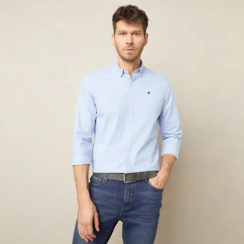 WOLF&HANK - Camisa Manga Larga Algodón Slim Fit Hombre