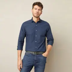 WOLF&HANK - Camisa Manga Larga Hombre Slim Fit Algodón