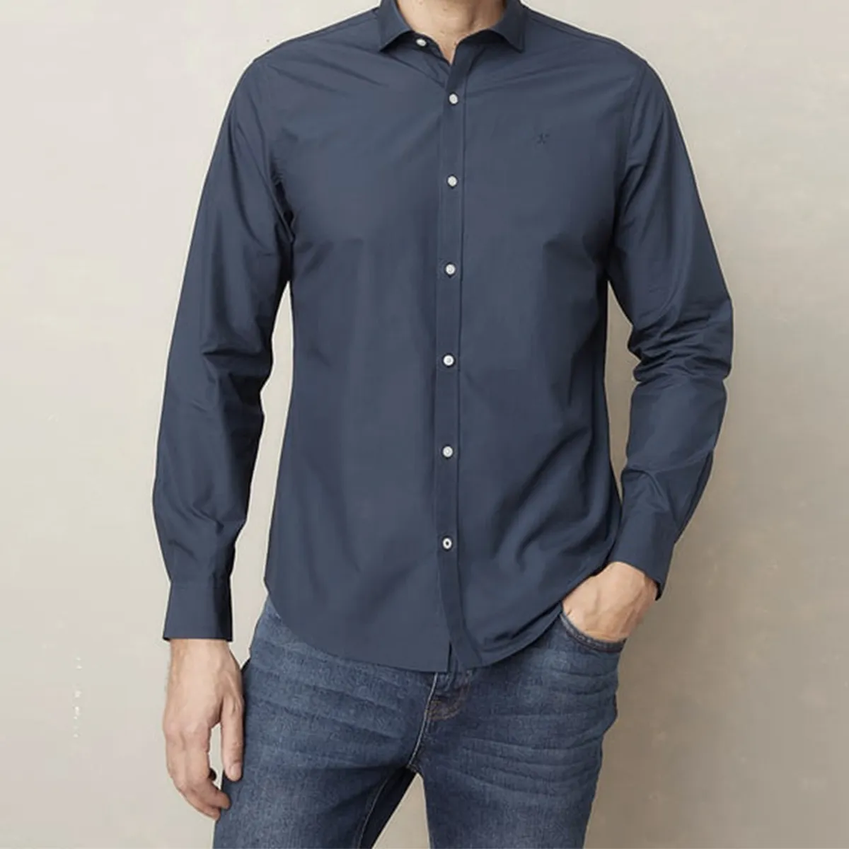 WOLF&HANK - Camisa Manga Larga Hombre Slim Fit Algodón Wolf&Hank