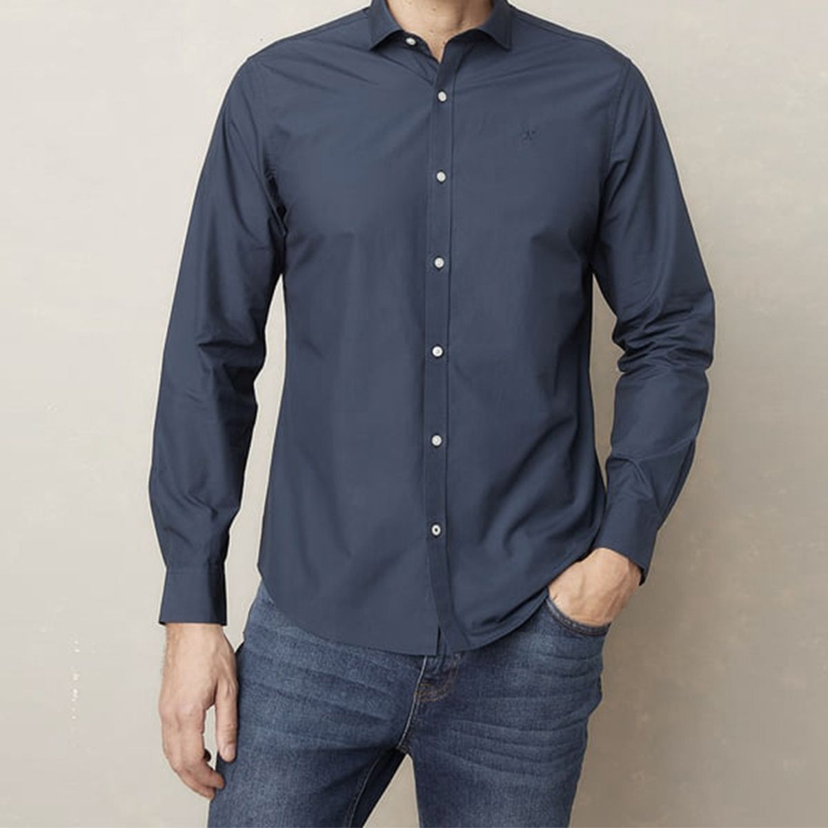 WOLF&HANK - Camisa Manga Larga Hombre Slim Fit Algodón Wolf&Hank