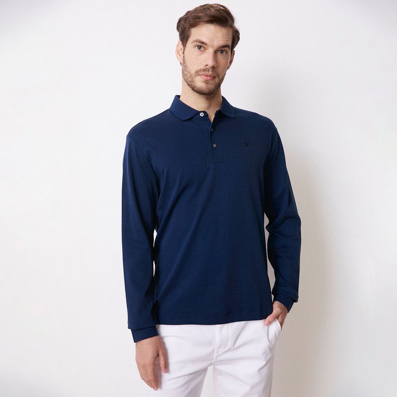 WOLF&HANK - Wolf & Hank Polera con Cuello Algodón Premium Hombre