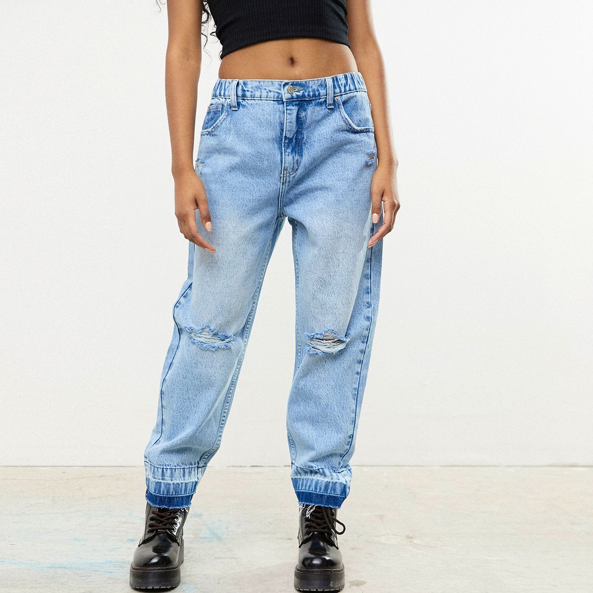 SYBILLA - Jeans Straight Tiro Medio Mujer Sybilla