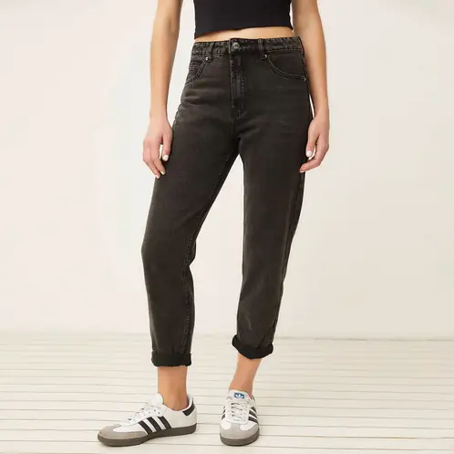 SYBILLA - Jeans Mom Fit Tiro Alto Rotos Mujer Algodón