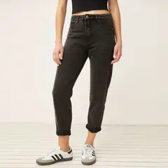 SYBILLA - Jeans Mom Fit Tiro Alto Rotos Mujer Algodón