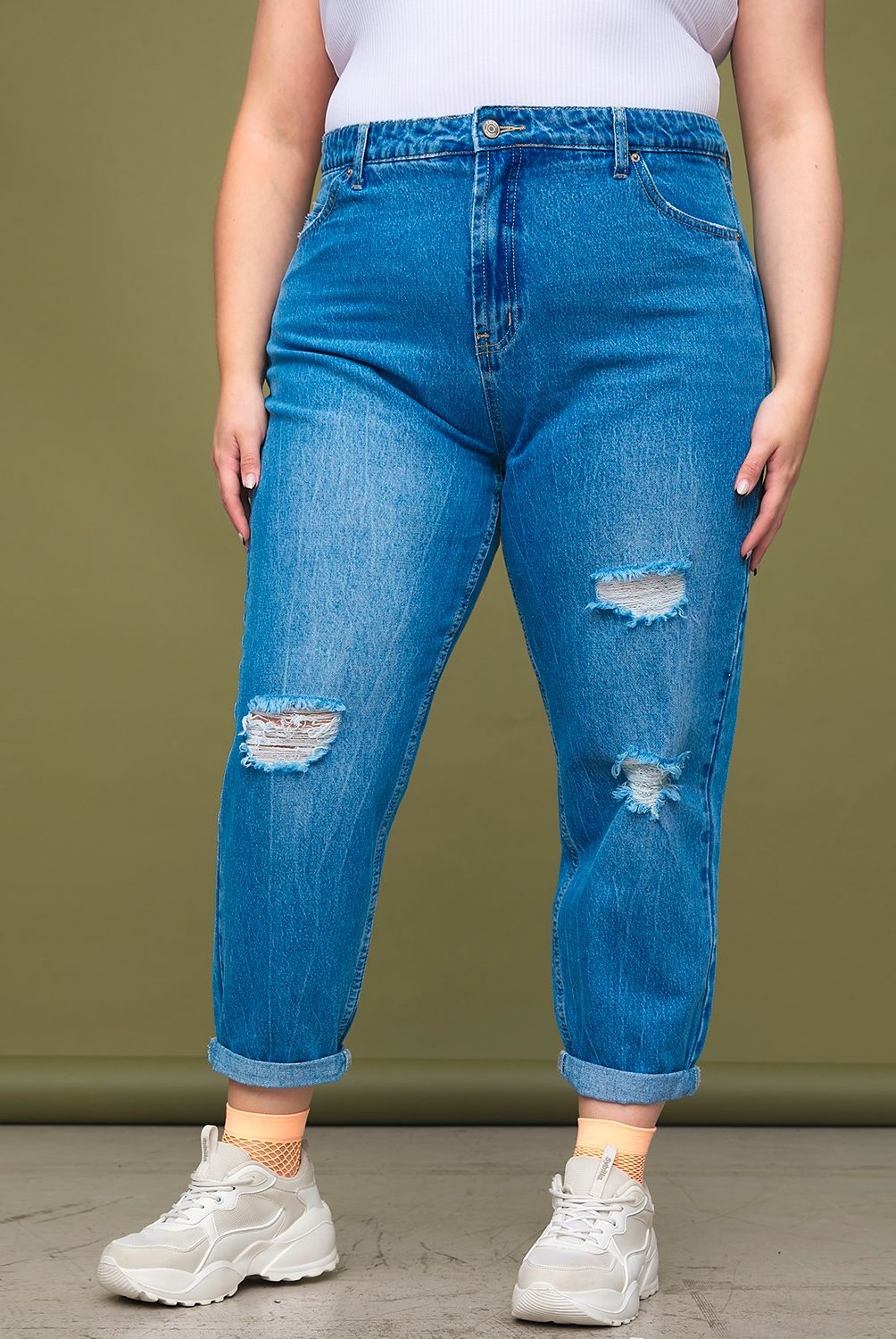 SYBILLA - Jeans Mom Kelly Plus Tiro Alto Mujer Sybilla
