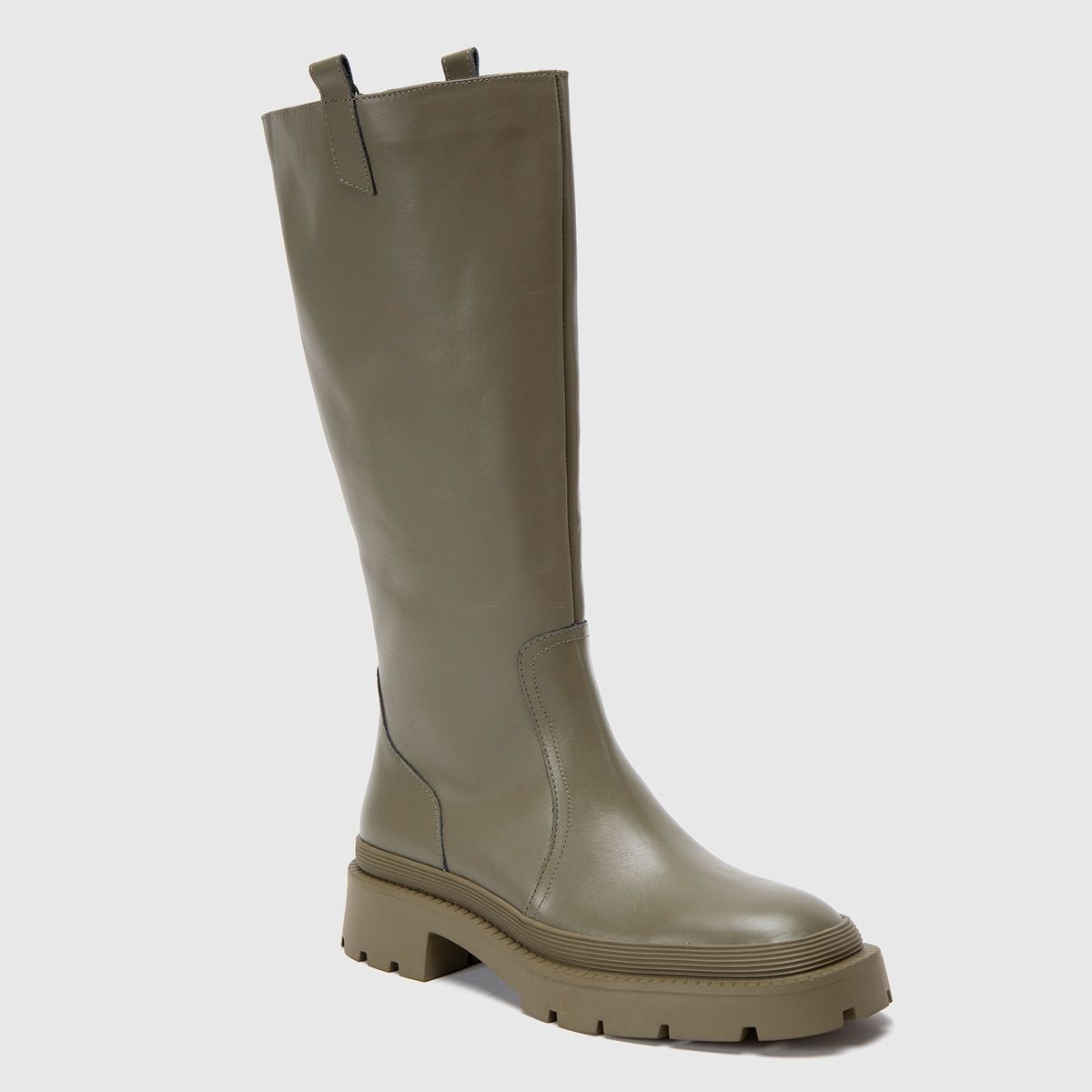 AMERICANINO - Bota Larga Mujer Cuero Verde Americanino